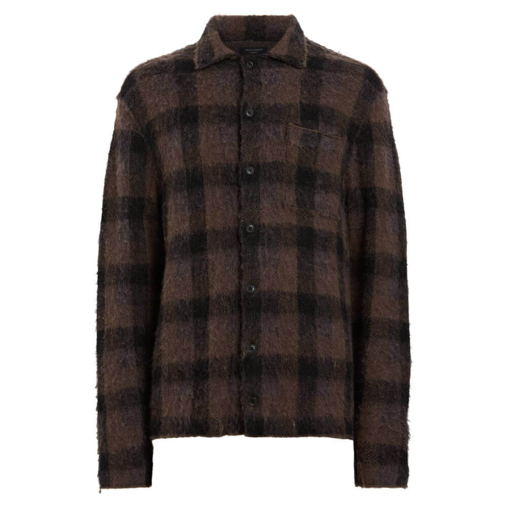 AllSaints Ash Checked Wool Blend Jacket